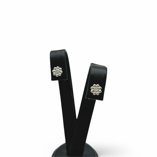 Ohrstecker Blume Weißgold 585 / 14kt Diamanten