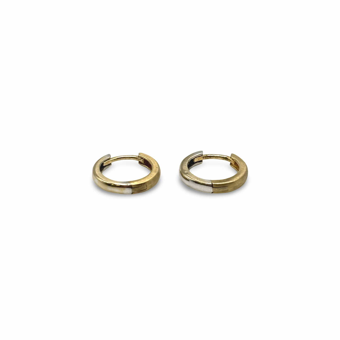 Ohrstecker Creolen Weiß/-Gelbgold 750 / 18kt