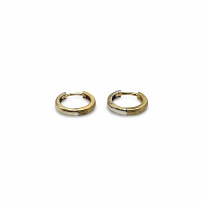 Ohrstecker Creolen Weiß/-Gelbgold 750 / 18kt