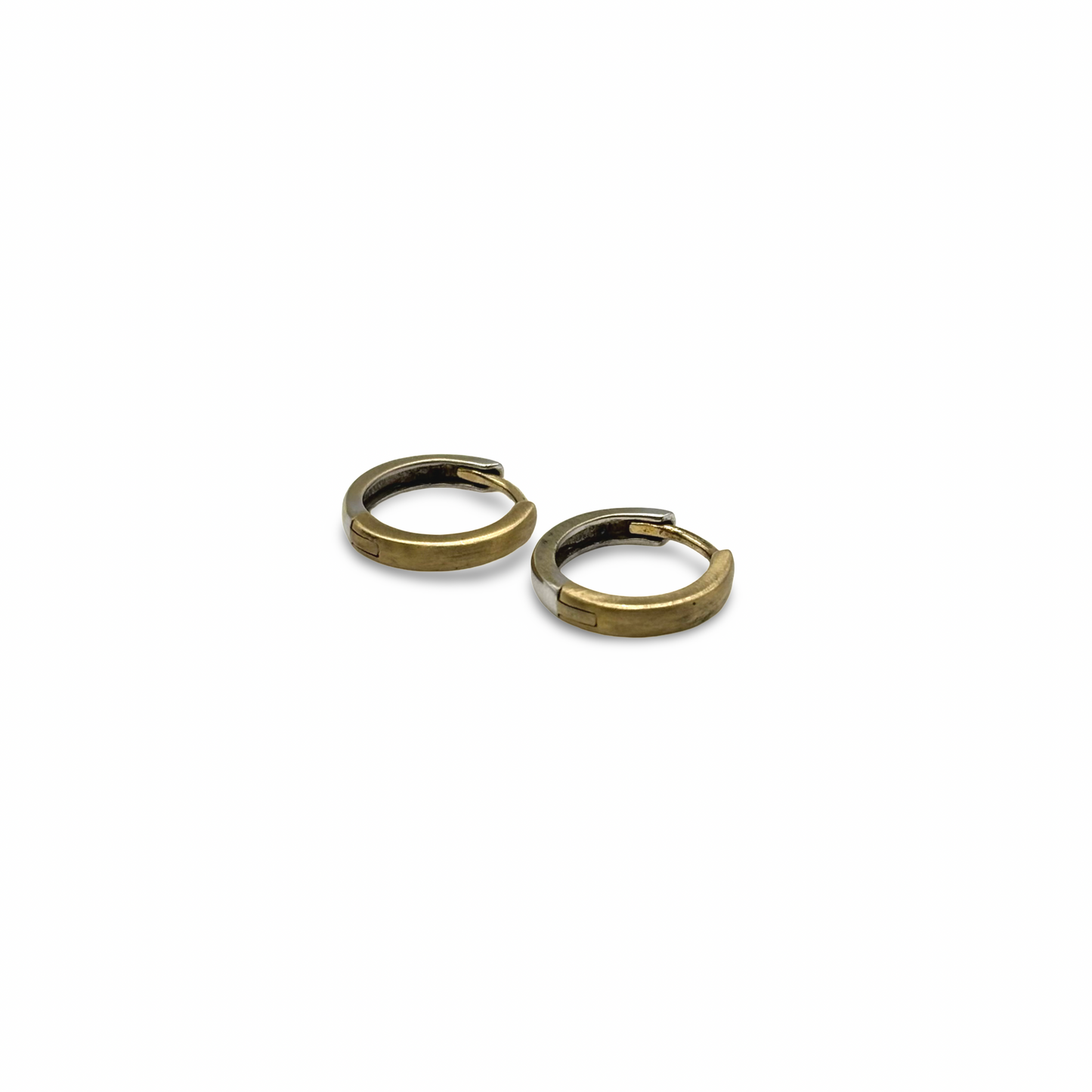 Ohrstecker Creolen Weiß/-Gelbgold 750 / 18kt