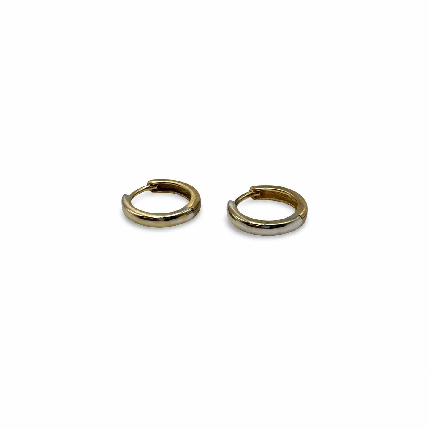 Ohrstecker Creolen Weiß/-Gelbgold 750 / 18kt
