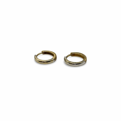 Ohrstecker Creolen Weiß/-Gelbgold 750 / 18kt