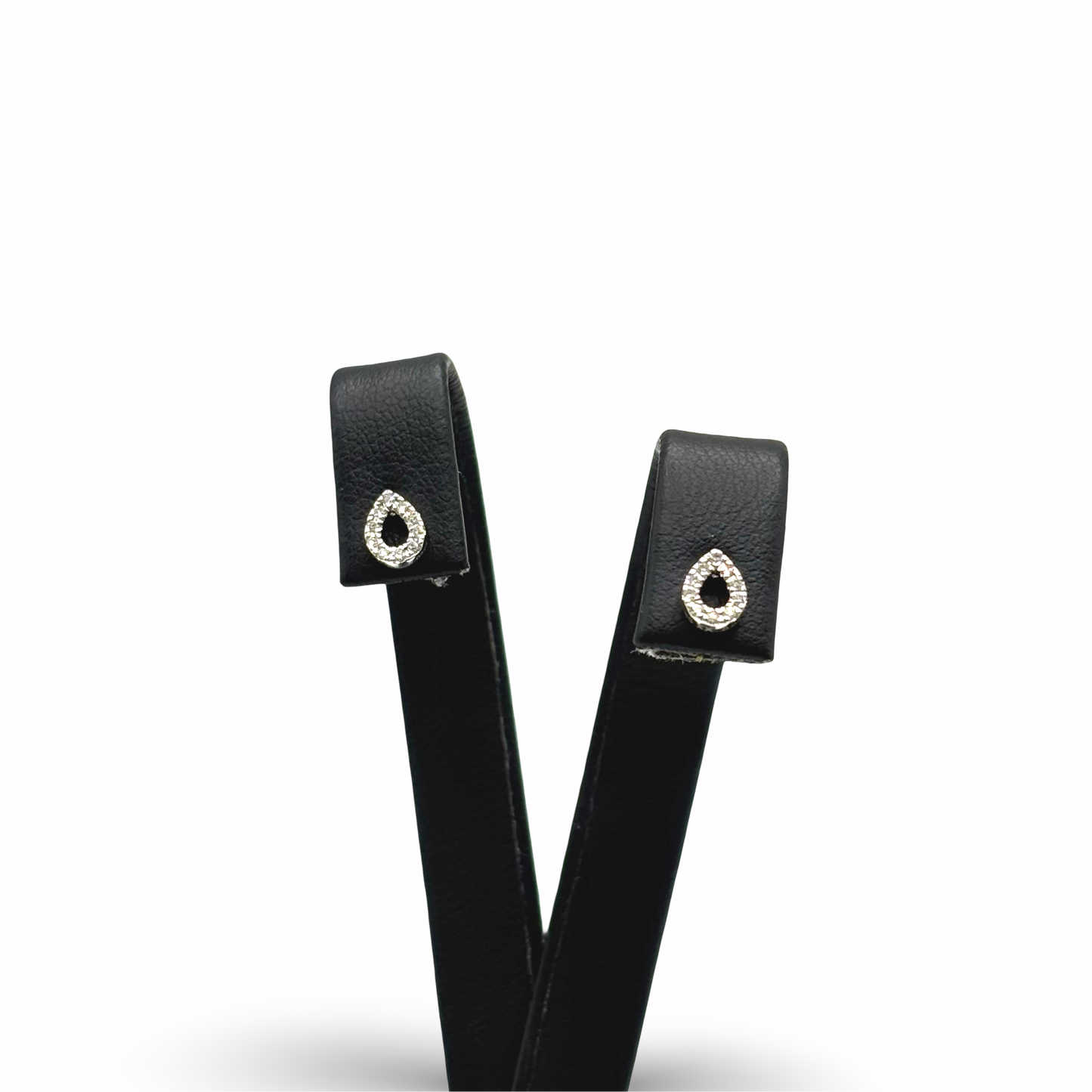 Ohrstecker Tropfen Weißgold 585 / 14kt Diamanten