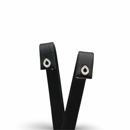 Ohrstecker Tropfen Weißgold 585 / 14kt Diamanten