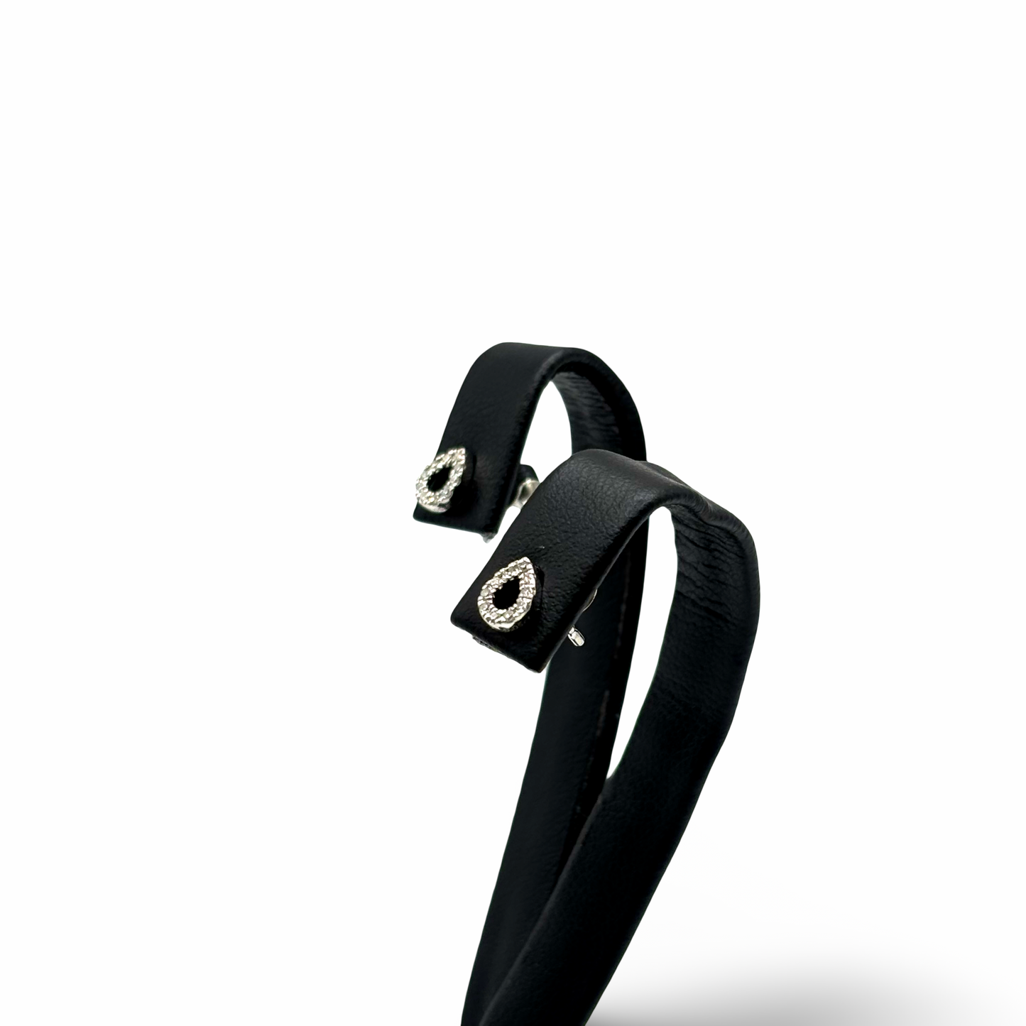 Ohrstecker Tropfen Weißgold 585 / 14kt Diamanten