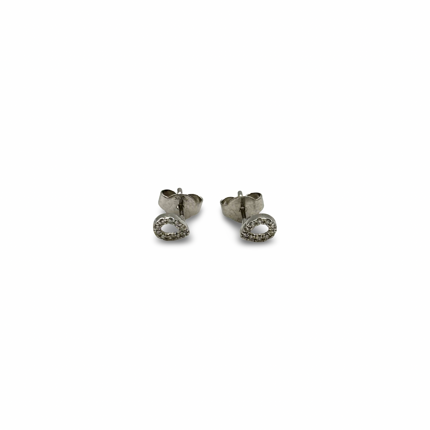 Ohrstecker Tropfen Weißgold 585 / 14kt Diamanten