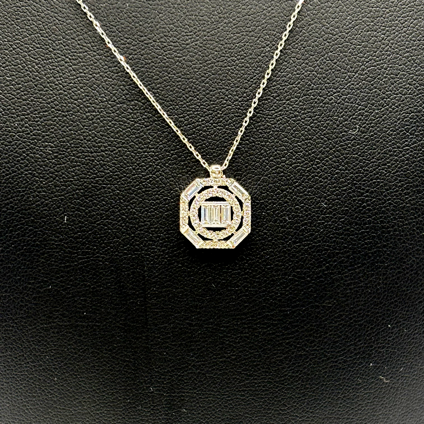 Kette mit Anhänger Weißgold 585 / 14kt Diamanten