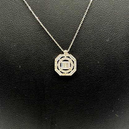 Kette mit Anhänger Weißgold 585 / 14kt Diamanten