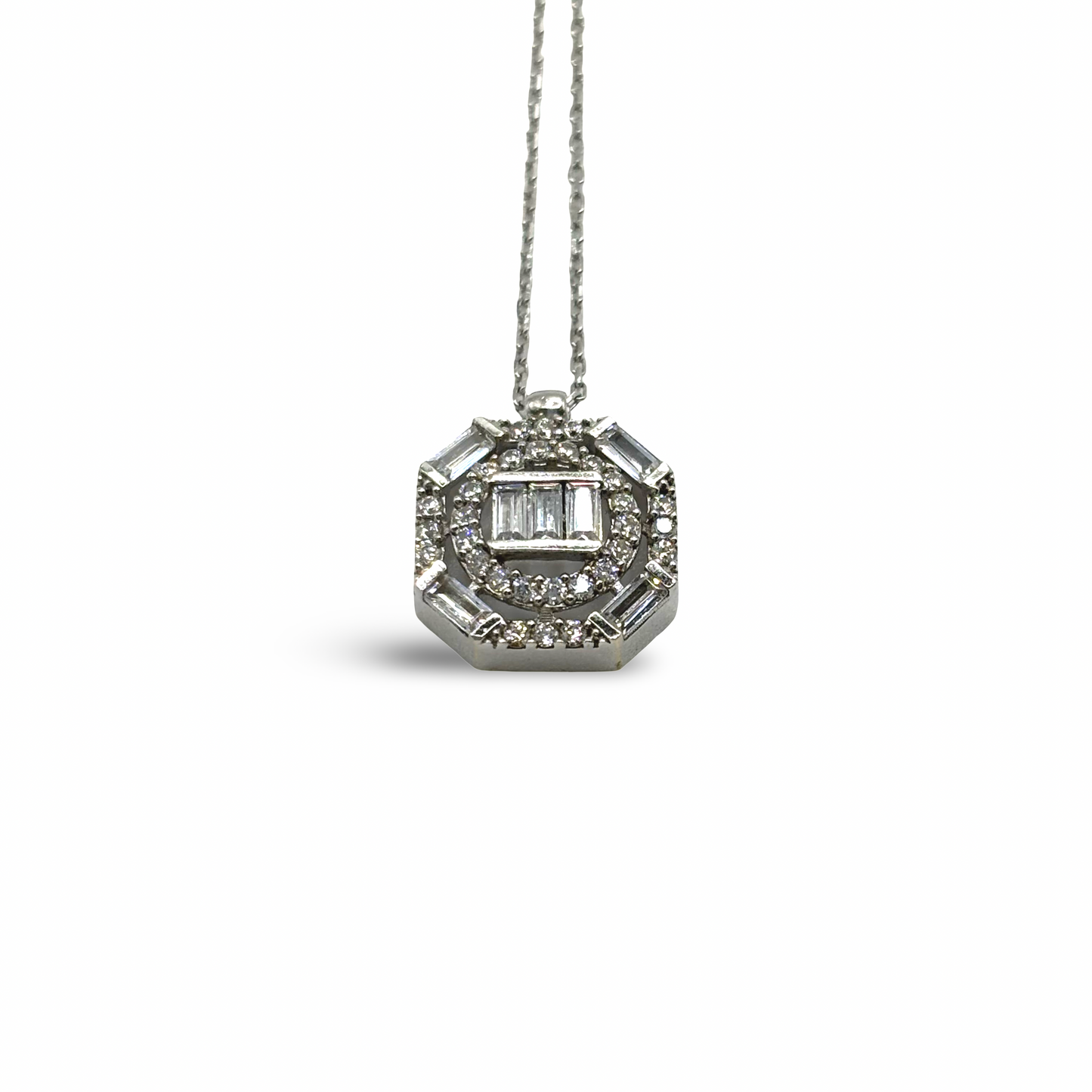 Kette mit Anhänger Weißgold 585 / 14kt Diamanten