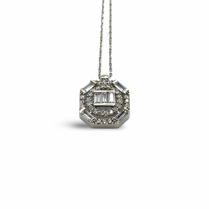 Kette mit Anhänger Weißgold 585 / 14kt Diamanten