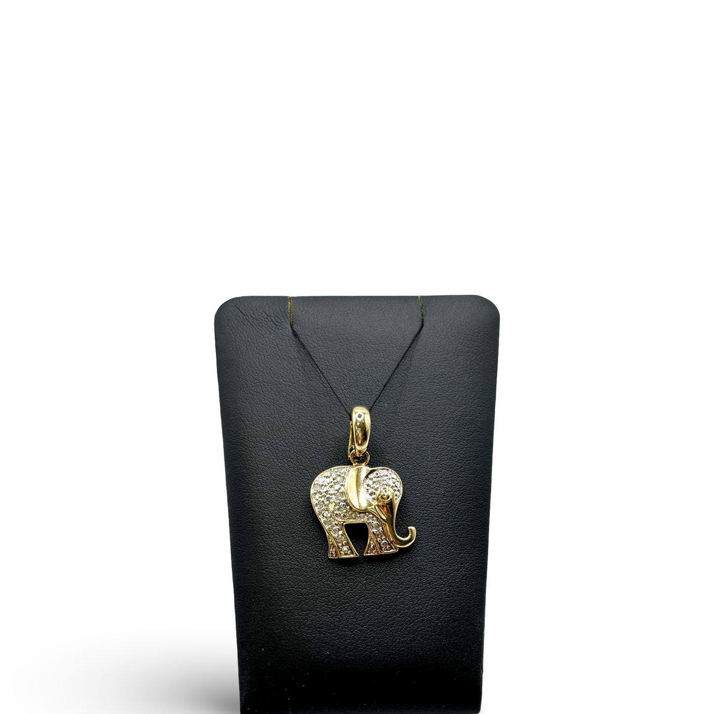 Anhänger Elefant Gelb/-Weißgold 585 / 14kt Diamanten
