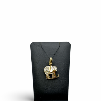 Anhänger Elefant Gelb/-Weißgold 585 / 14kt Diamanten
