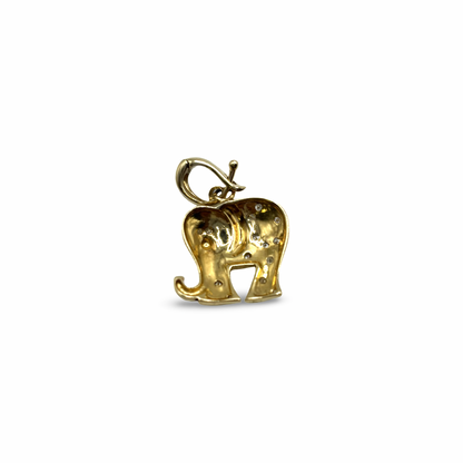 Anhänger Elefant Gelb/-Weißgold 585 / 14kt Diamanten