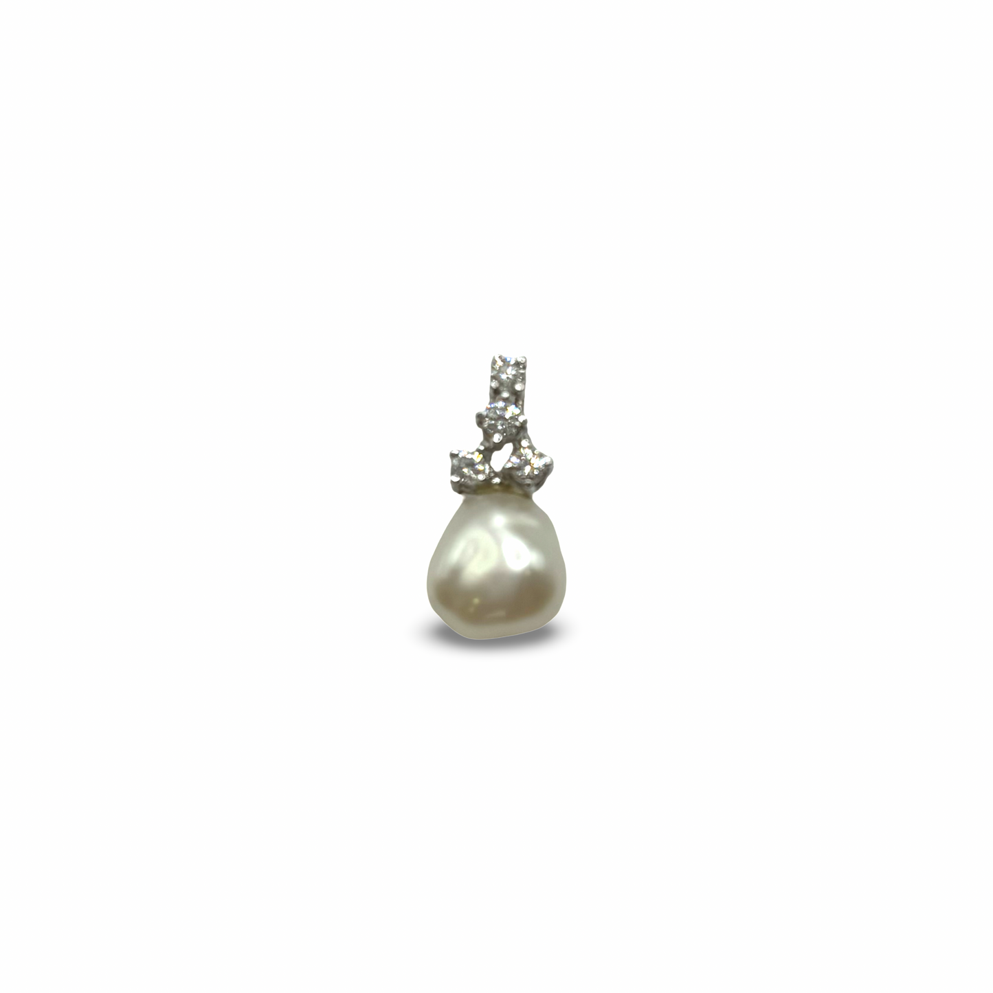 Anhänger Perle Weißgold 708 / 17kt Diamanten