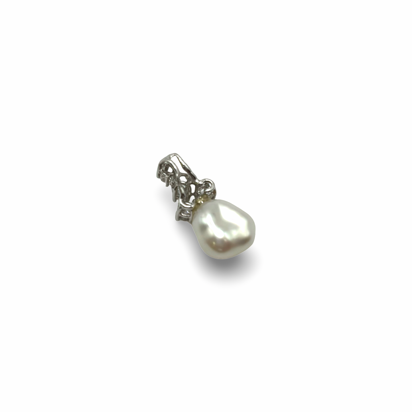 Anhänger Perle Weißgold 708 / 17kt Diamanten