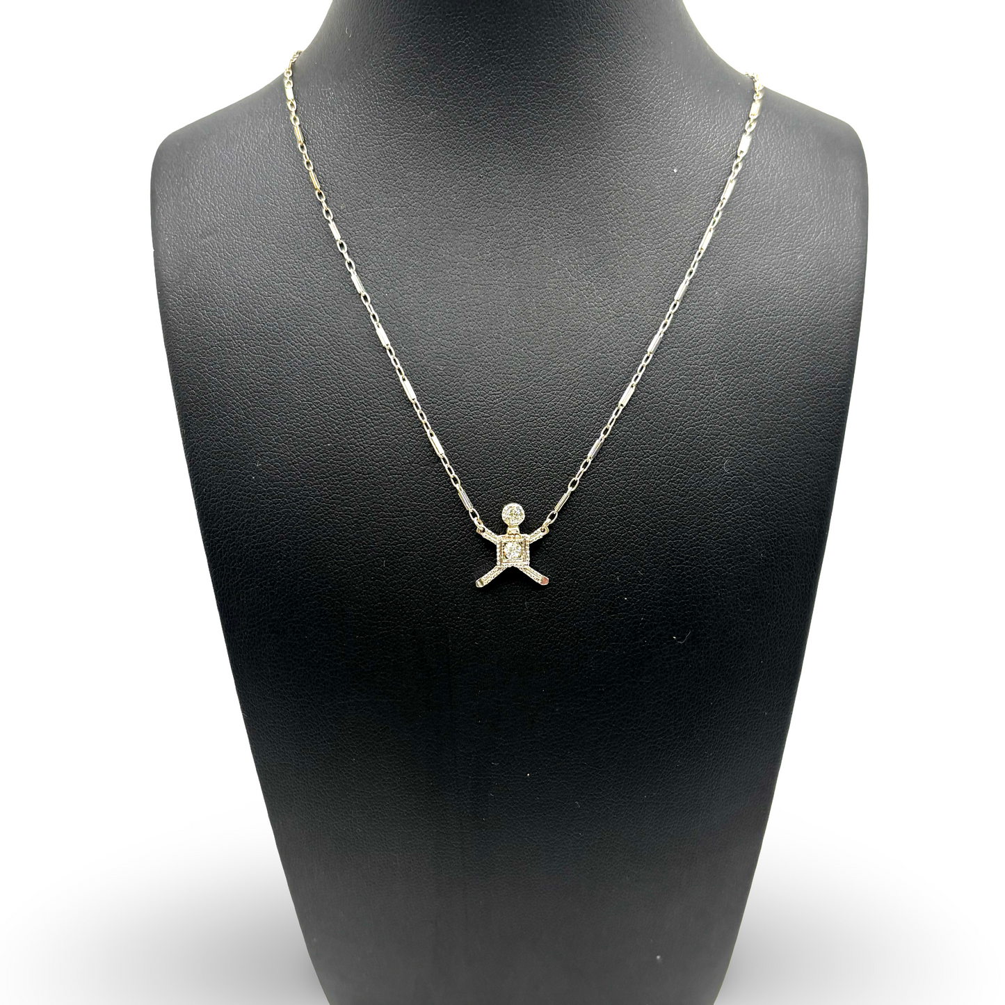 Kette mit Anhänger Männchen Weißgold 585 / 14kt Diamanten