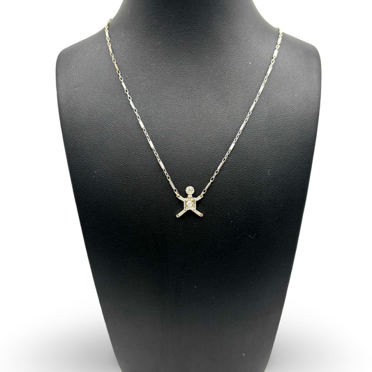 Kette mit Anhänger Männchen Weißgold 585 / 14kt Diamanten