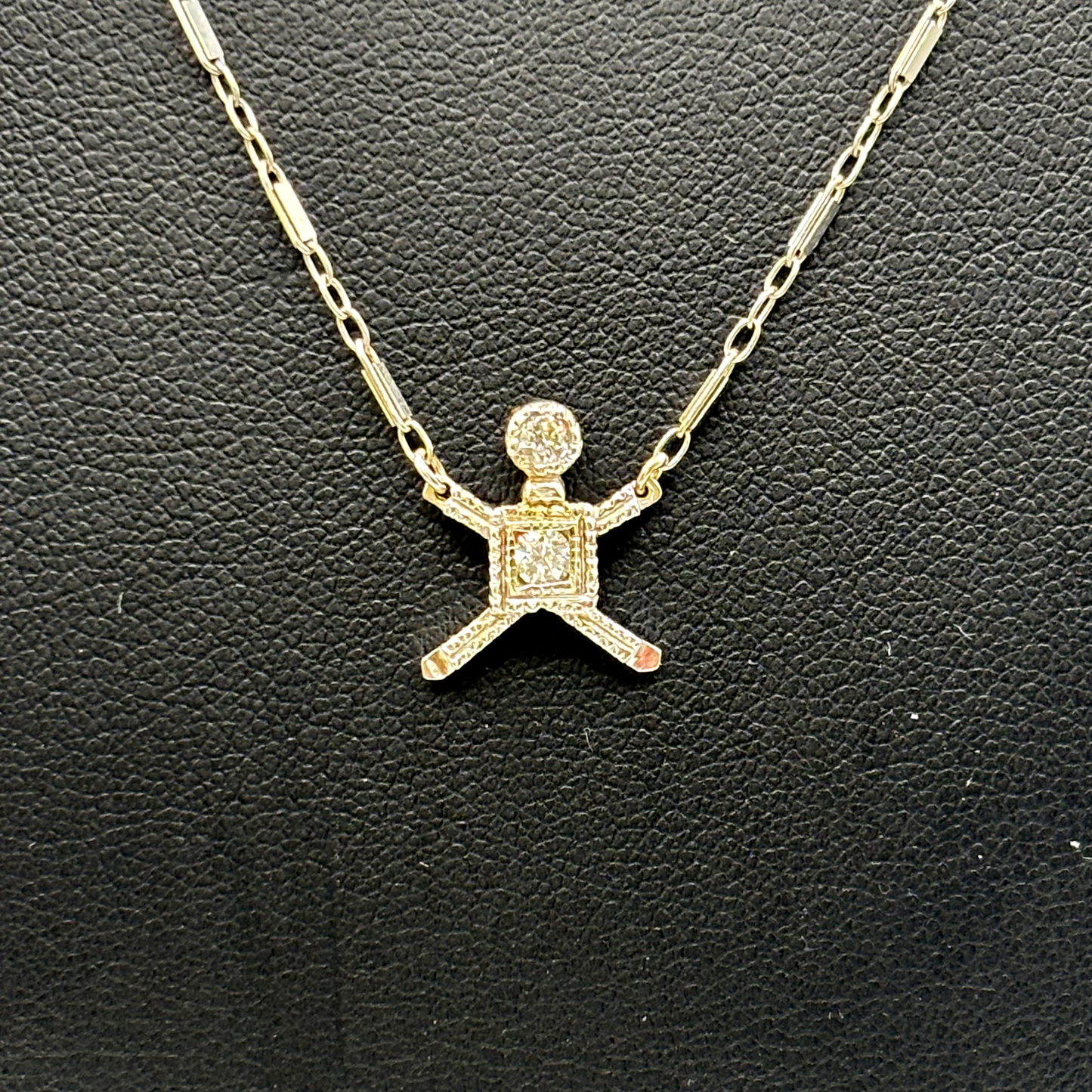 Kette mit Anhänger Männchen Weißgold 585 / 14kt Diamanten
