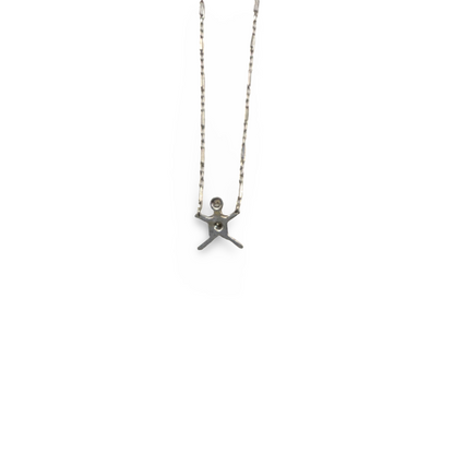 Kette mit Anhänger Männchen Weißgold 585 / 14kt Diamanten