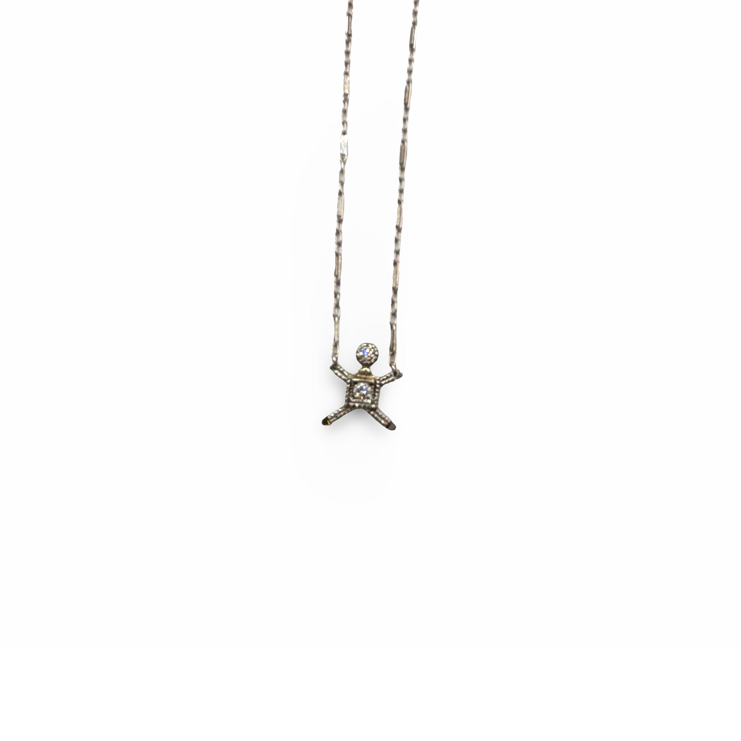 Kette mit Anhänger Männchen Weißgold 585 / 14kt Diamanten