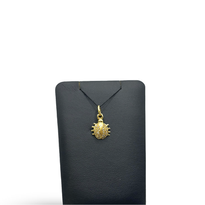 Anhänger Marienkäfer Gelbgold 750 / 18kt Diamanten