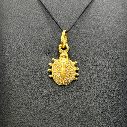 Anhänger Marienkäfer Gelbgold 750 / 18kt Diamanten