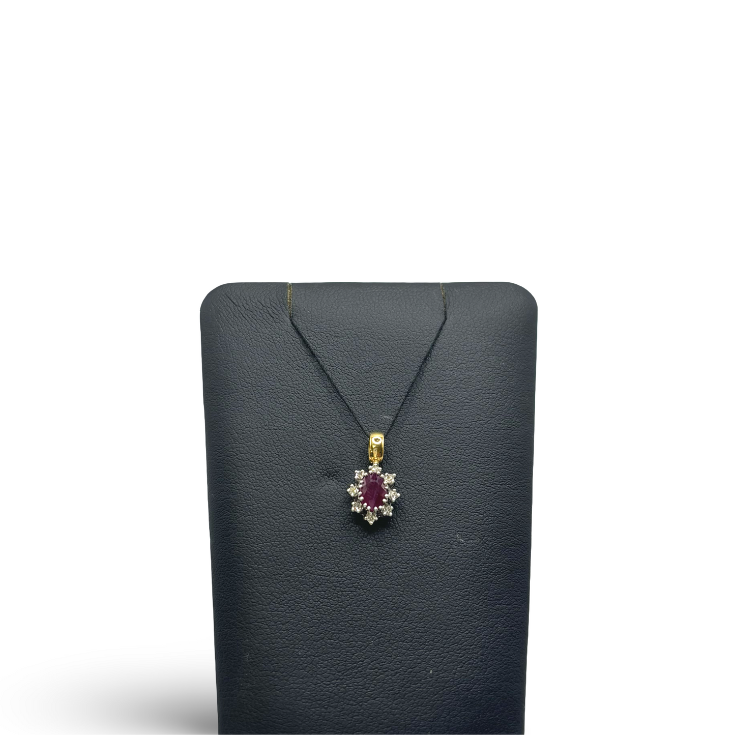Anhänger Gelb/-Weißgold 750 / 18kt Diamanten Rubin