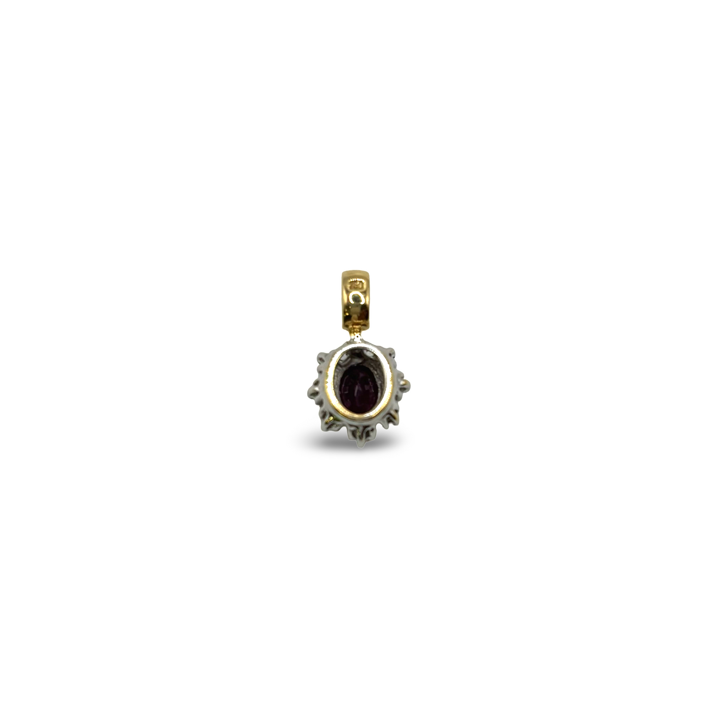 Anhänger Gelb/-Weißgold 750 / 18kt Diamanten Rubin