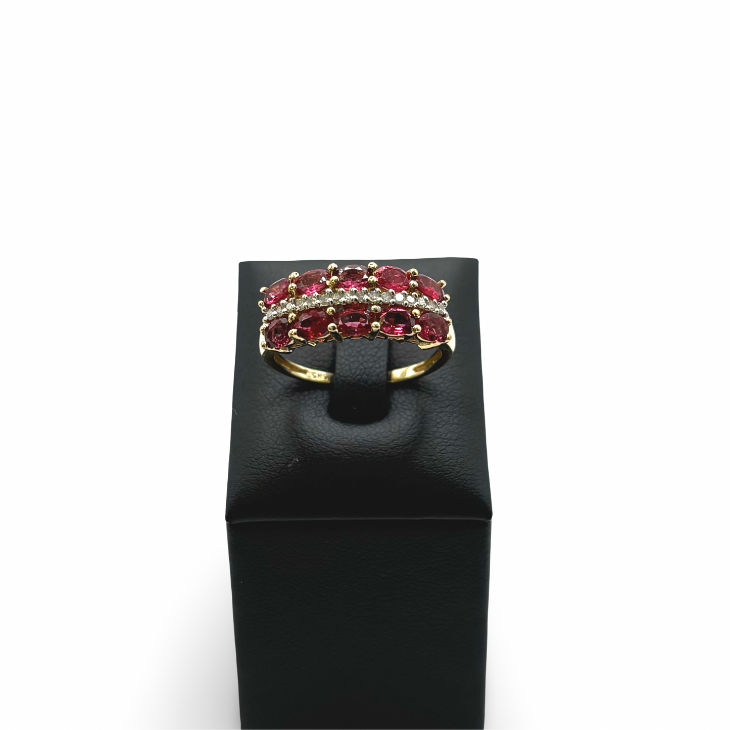 Ring Cocktail Gelbgold 585 / 14kt Diamanten und Spinelle