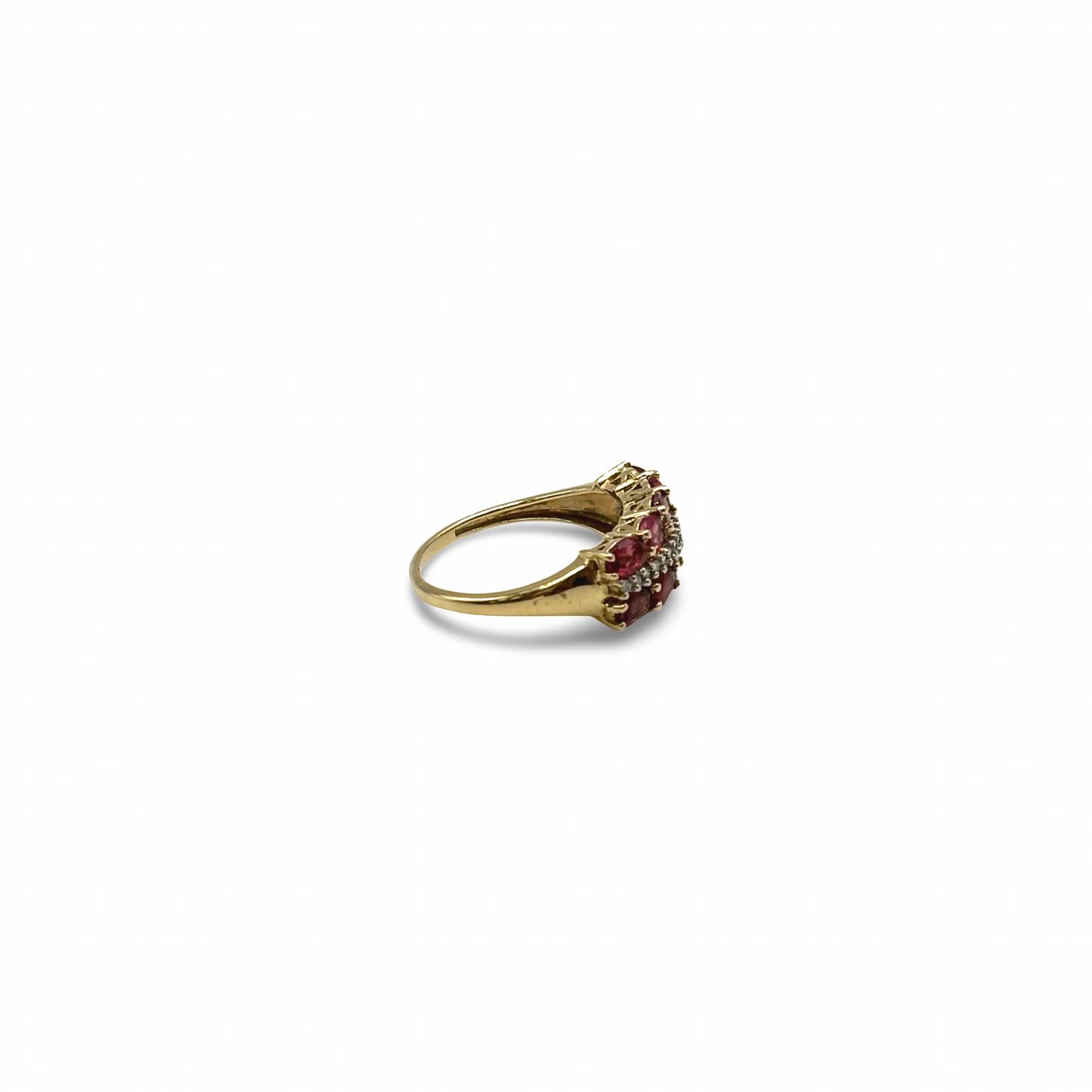 Ring Cocktail Gelbgold 585 / 14kt Diamanten und Spinelle