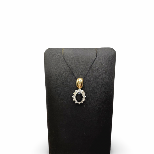 Anhänger Gold 585 / 14kt Diamanten Saphir