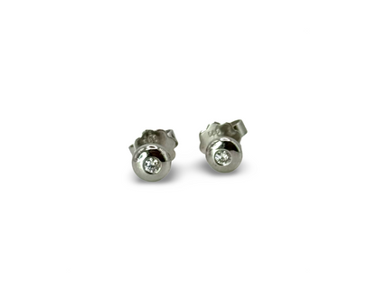 Ohrstecker, 585, 14Karat, Weißgold, Diamant, Brillant, Drop
