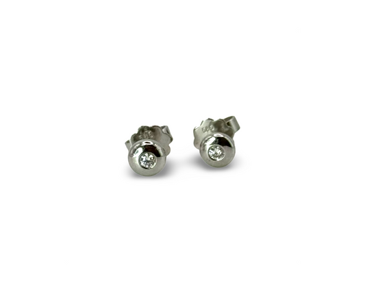 Ohrstecker, 585, 14Karat, Weißgold, Diamant, Brillant, Drop